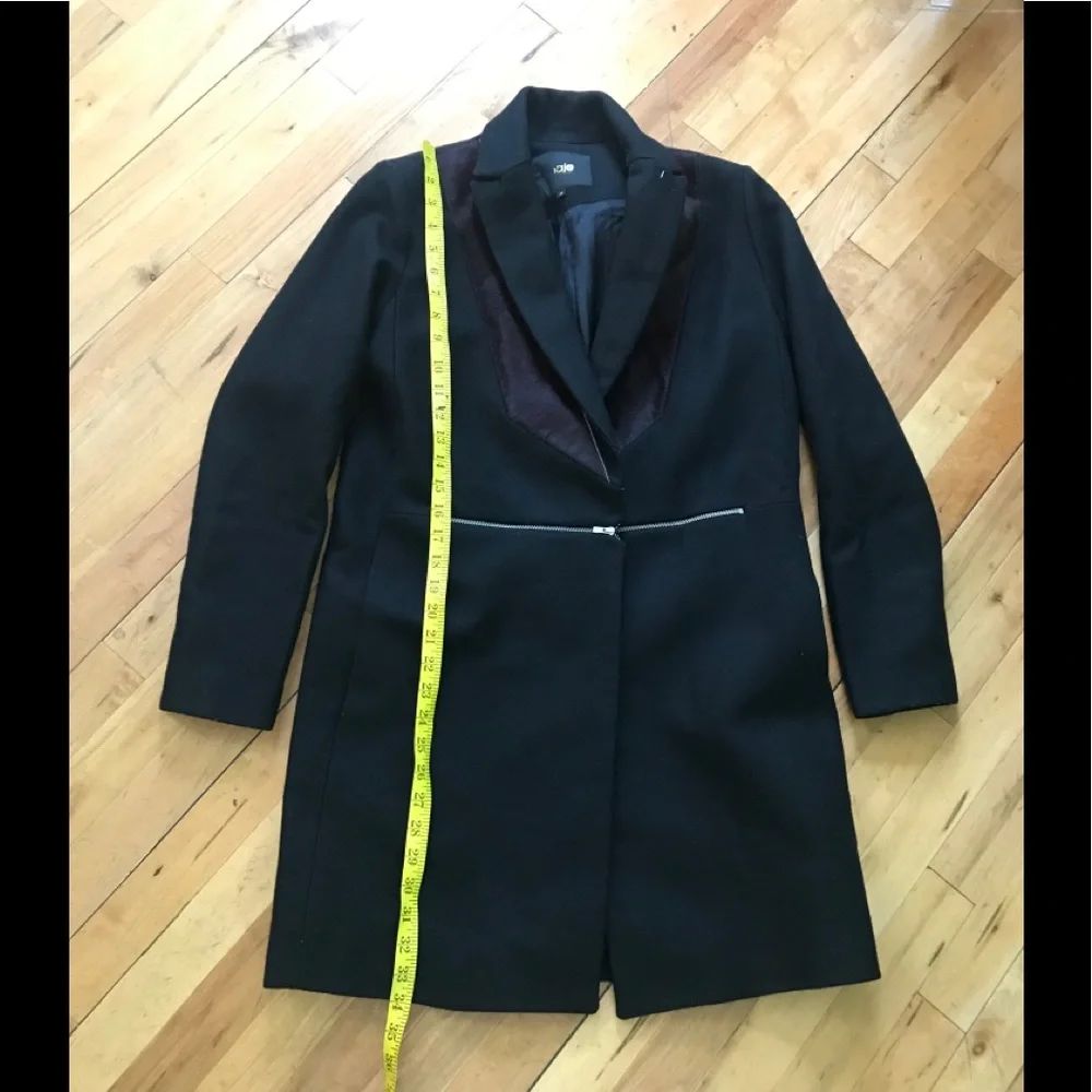 Maje Dark Blue Blazer/coat with burgundy lapel - Picture 6 of 16